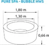 A diagram showing the dimensions of a spa. Produktbild-Vorschau