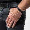 SERASAR | Bracciale in pelle da uomo [Acciaio] con doppia Anteprima dell’immagine prodotto 6