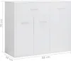 vidaXL Kredens biały wysoki połysk 88×30×70 cm płyta Podgląd zdjęcia produktu 14