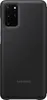A black Samsung flip case for a Samsung Galaxy S20 Plus phone is shown from the back. Produktbild-Vorschau