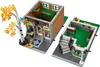 A LEGO® Creator Expert Buchhandlung (bookstore) set is displayed, showing two separate modular sections of the building. Produktbild-Vorschau