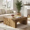 Table basse carrée en bois de 100 cm, idéale pour le salon, Voir les images du produit 4