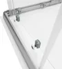 Close-up view of the rollers and frame of a shower enclosure. Produktbild-Vorschau