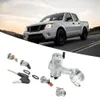 A collage showing a pickup truck in the background and various car ignition switch components in the foreground. Podgląd zdjęcia produktu