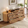 Komoda Merax se 6 zásuvkami, design s lamely z MDF, komoda Náhled obrázku produktu 2