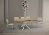 Ausziehbarer Tisch 90 x 90/194 cm. Platte aus Natureiche Produktbild-Vorschau 3