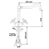 A technical drawing of a faucet with dimensions and specifications. Anteprima dell’immagine prodotto