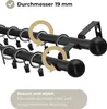 LOFT 240 cm Dvouřadá černá garnýž 19 mm kovová záclonová Náhled obrázku produktu 3