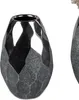 Deko Vase ANTHRAZIT konisch rund H. 17cm silber grau Produktbild-Vorschau 1