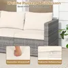 COSTWAY Sofa ogrodowa z polyratanu z poduszkami, 3-osobowa Podgląd zdjęcia produktu 5