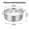 Induktion Kochtopf aus Edelstahl Durchmesser 32 cm, Produktbild-Vorschau 2
