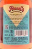 Close-up of the back label of a bottle of Razel's Peanut Butter Rum. Produktbild-Vorschau