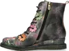 Laura Vita Damen Stiefelette Leder Blütenapplikation Produktbild-Vorschau 5