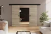 A modern living room with a dining area visible through sliding doors. Produktbild-Vorschau