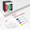 A stack of printer ink cartridges and a drawing of a printer are shown on a white background. Produktbild-Vorschau