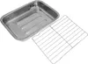 A stainless steel roasting pan with a wire rack next to it, on a white background. Náhled obrázku produktu