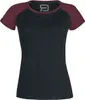 RED by EMP Damen schwarz-rotes Basic T-Shirt in körpernaher Produktbild-Vorschau 1