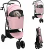 vidaXL Poussette pliante pour animaux rose 78 x 54 x 101 cm Voir les images du produit 8