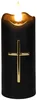 Schwarze LED-Kerze mit Kreuz und Flammeneffekt, Produktbild-Vorschau 2