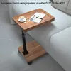 Beistelltisch mit Rollen, Beistelltisch C Form, 360° Produktbild-Vorschau 3