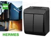 Elektro-Plast | Interruttore Doppio Hermes - Nero - IP44 - Anteprima dell’immagine prodotto 4