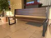 Gartenbank Holz Metall 180 cm mit Lehne - Moderne Bank - Produktbild-Vorschau 6
