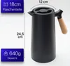 Thermos 1 L Isolierkanne Thermoskanne Glaskolbe Schwarz Produktbild-Vorschau 4