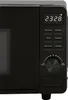 Close-up of the control panel of a black microwave oven. Produktbild-Vorschau