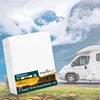 A white camper van parked in a scenic natural landscape with mountains and a lake. Produktbild-Vorschau