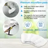 A collage of images and text describing premium microfibre pads for a steam cleaner. Produktbild-Vorschau