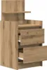 A wooden nightstand with two drawers and a shelf, shown from a slight angle. Náhled obrázku produktu
