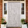 Design Fliegenvorhang Taupe und Weiß 118x220 cm Chenille, Produktbild-Vorschau 1