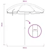 vidaXL Ombrellone con palo in acciaio antracite 180 cm Anteprima dell’immagine prodotto 4