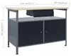 vidaXL Pracovný stôl čierny 120x60x85 cm Oceľ Náhľad obrázku produktu 7