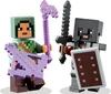 Two Minecraft-themed figures holding weapons and shields. Produktbild-Vorschau
