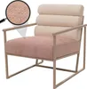 A close-up view of a lounge chair with a magnified section showing the fabric texture. Voir les images du produit