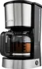 A black and silver coffee maker with a glass carafe filled with coffee sits on a white background. Anteprima dell’immagine prodotto