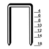 A diagram of a staple with measurement markings on the side. Produktbild-Vorschau