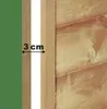 A close-up view of a wooden surface with a white stripe and text indicating a measurement. Voir les images du produit