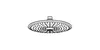 A black and white line drawing of a shower head. Produktbild-Vorschau