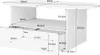 A diagram showing the dimensions of a white coffee table. Voir les images du produit