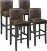 Tabouret de bar en cuir synthétique - marron antique, Lot Voir les images du produit 1