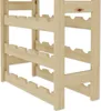 A close-up view of a wooden wine rack with multiple shelves. Náhled obrázku produktu