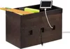 relaxdays Kabelbox Bambus dunkelbraun Produktbild-Vorschau 1