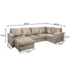 Masseno Ecksofa LORIVO L-S mit Schlaffunktion U-Form, Sofa Produktbild-Vorschau 7