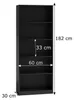 Libreria stretta RAUNO - 60 cm, nero Anteprima dell’immagine prodotto 4