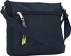 A studio shot of a dark blue crossbody bag. Voir les images du produit