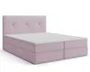 A pink boxspring bed with storage drawers and a white mattress topper, shown against a white background. Produktbild-Vorschau