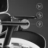 Close-up view of an ergonomic chair's armrest and back, with illustrative icons indicating adjustment features. Voir les images du produit