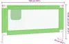 A green toddler bed rail with white supports and a mesh panel, shown with dimensions indicated. Náhľad obrázku produktu